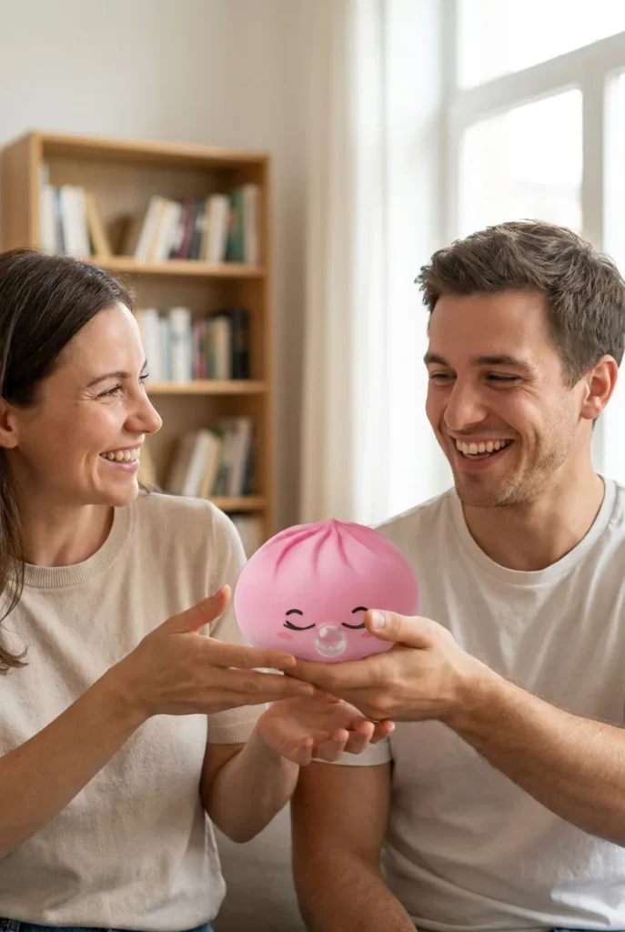 Dumpling Squishy Rare Blow Rosa som presenttips