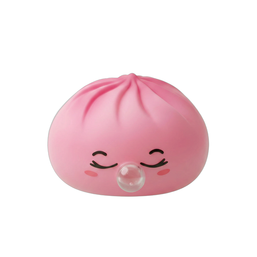 Dumpling Squishy Rare Blow Rosa — i klämmet, mjukt slow-rise-skum