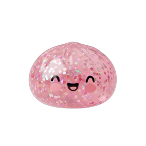 Dumpling Squishy Rose Sparkle Glitter — i klämmet, mjukt slow-rise-skum