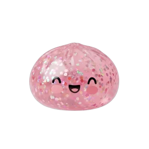 Dumpling Squishy Rose Sparkle Glitter — i klämmet, mjukt slow-rise-skum