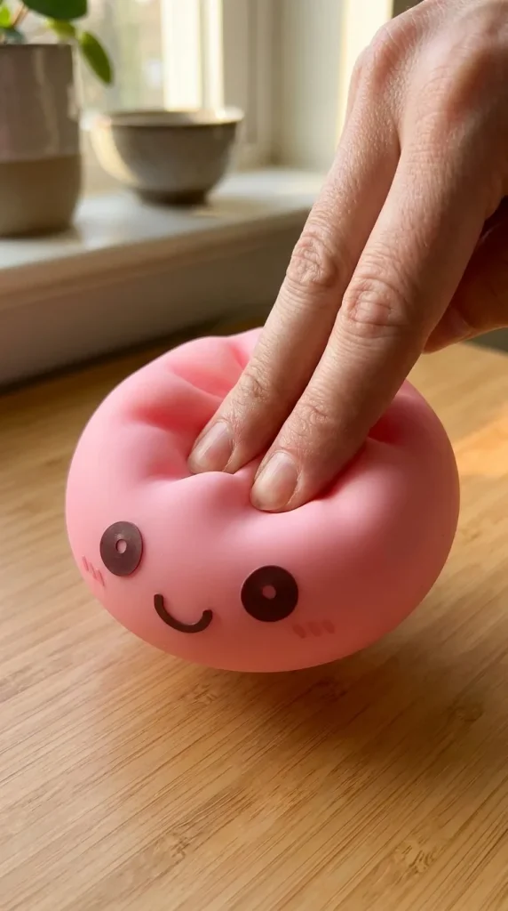 Dumpling Squishy Nattlampa Rosa mitt i klämmet