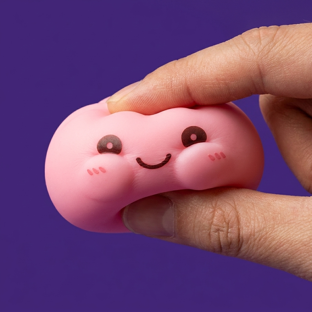 Dumpling Squishy Nattlampa Rosa — slow-rise-effekt, skummet återtar långsamt sin form