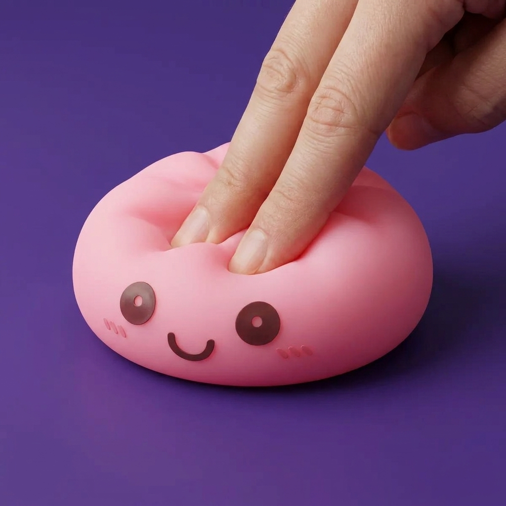 Dumpling Squishy Nattlampa Rosa — i klämmet, mjukt slow-rise-skum