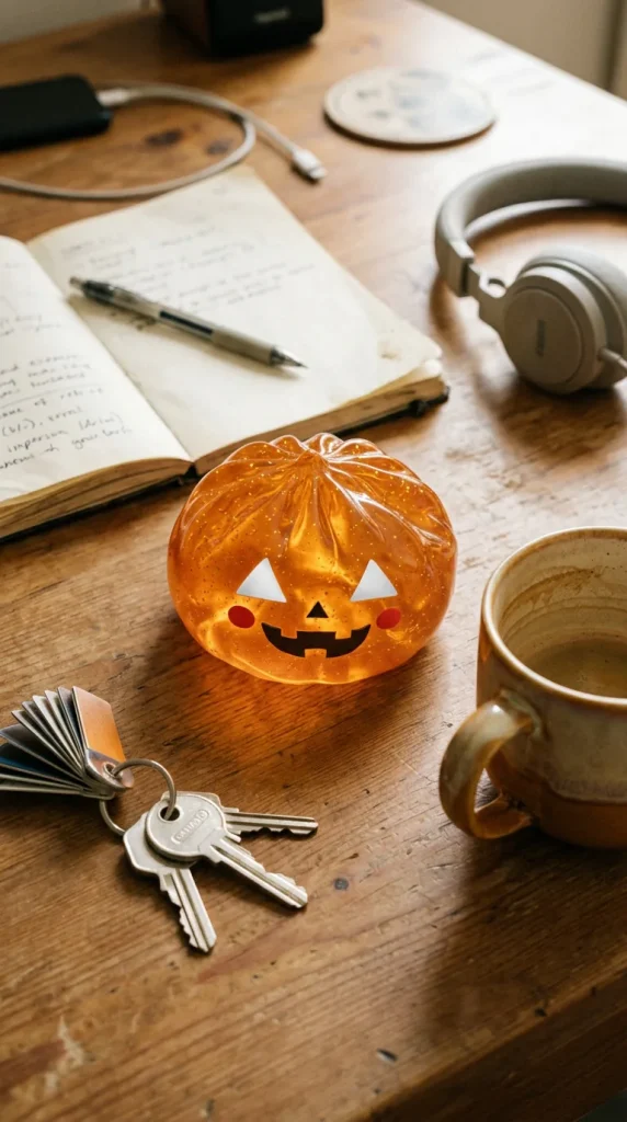 Pumpkin Halloween Dumpling Squishy Glöd på skrivbordet