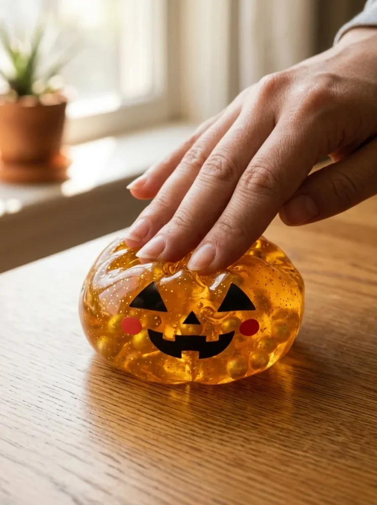 Pumpkin Halloween Dumpling Squishy Glöd mitt i klämmet
