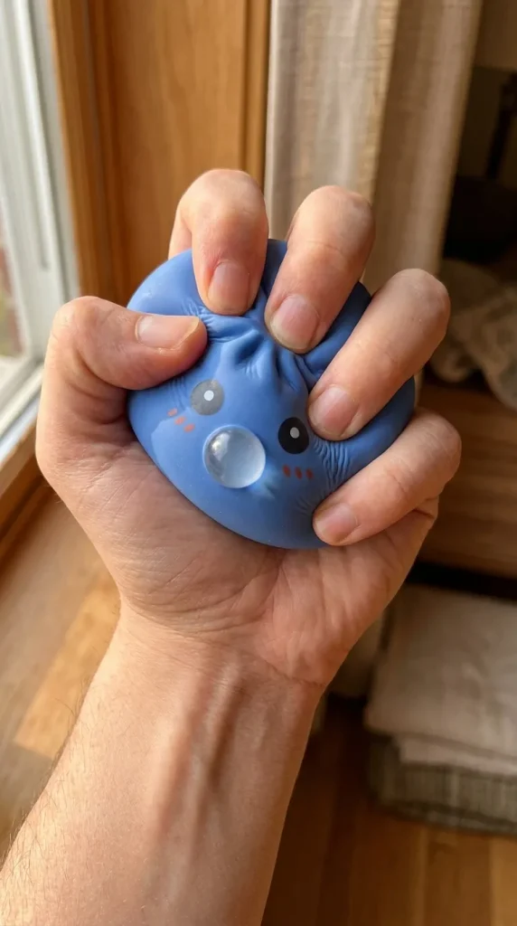 Dumpling Squishy Puffig Lila mitt i klämmet