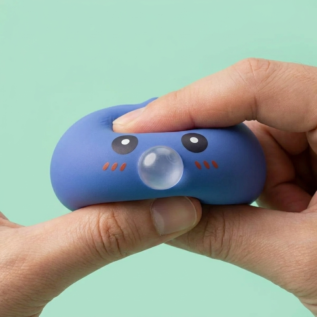 Dumpling Squishy Puffig Lila — slow-rise-effekt, skummet återtar långsamt sin form