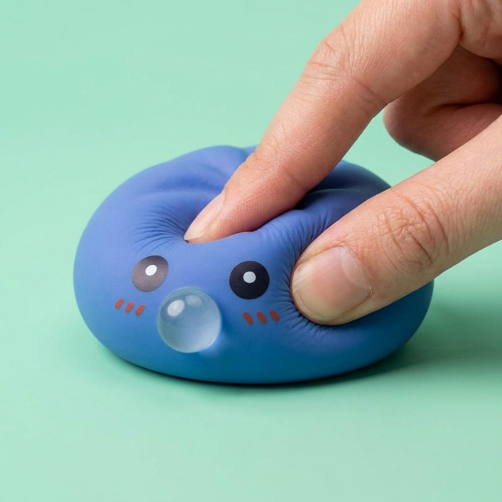 Dumpling Squishy Puffig Lila — i klämmet, mjukt slow-rise-skum