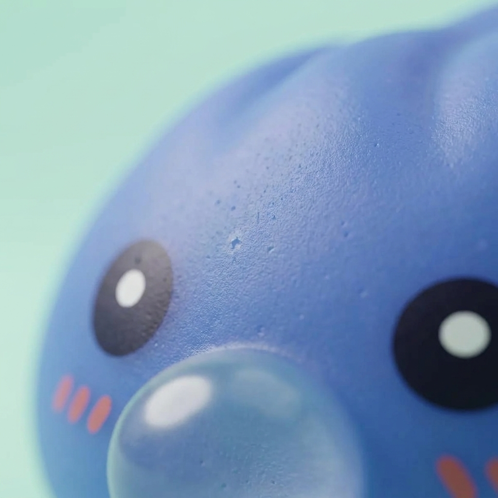 Dumpling Squishy Puffig Lila — närbild på strukturen