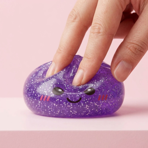 Glitter Dumpling Squishy Lila Dröm — i klämmet, mjukt slow-rise-skum