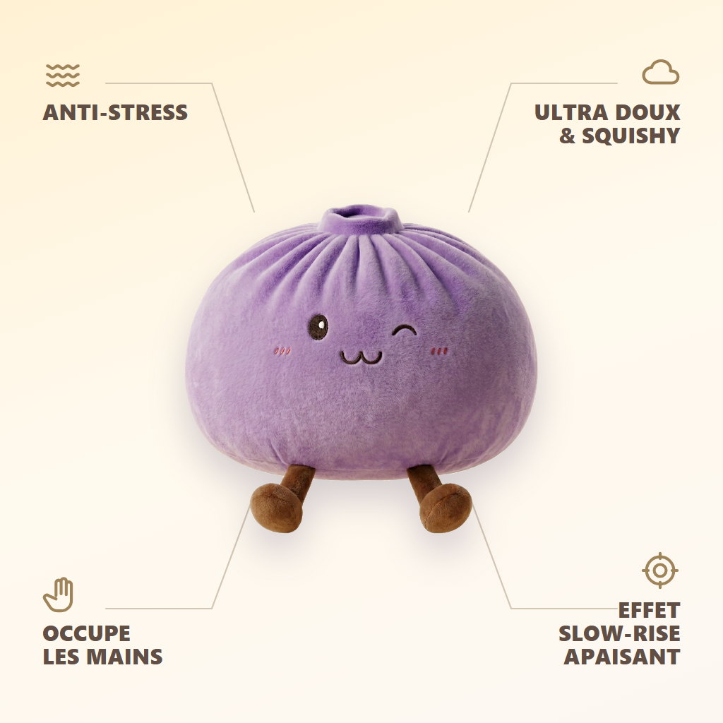 Dumpling Squishy Geant Lila XXL — dess fördelar