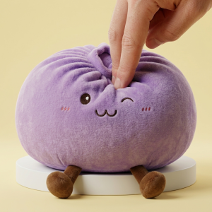 Dumpling Squishy Geant Lila XXL — i klämmet, mjuk plysch