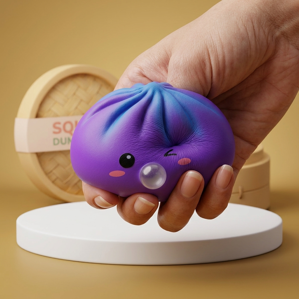Dumpling Squishy Purple Rare Blow Kosmisk — slow-rise-effekt, skummet återtar långsamt sin form