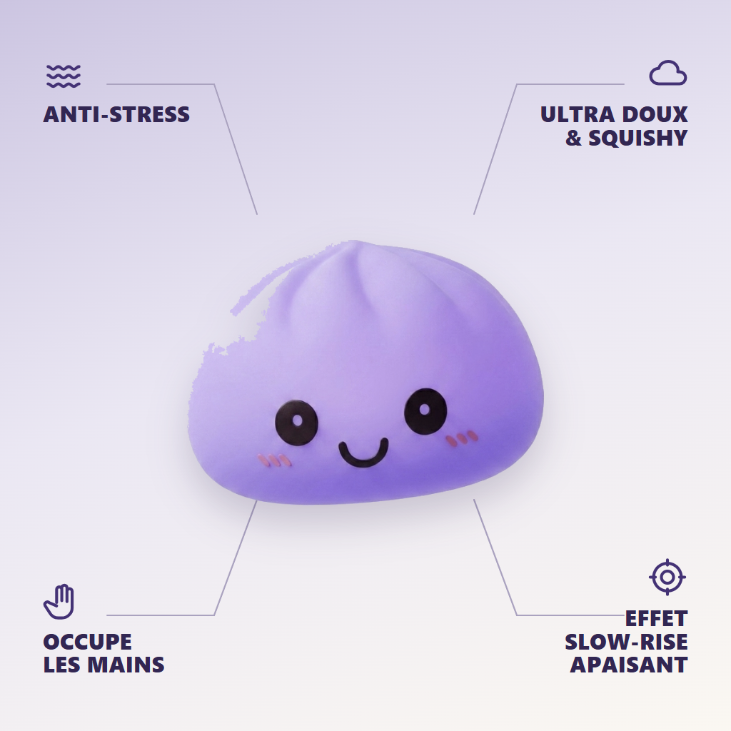 Dumpling Squishy Nattlampa Lila — dess fördelar