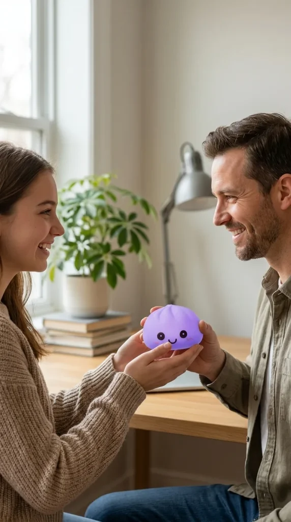 Dumpling Squishy Nattlampa Lila som presenttips