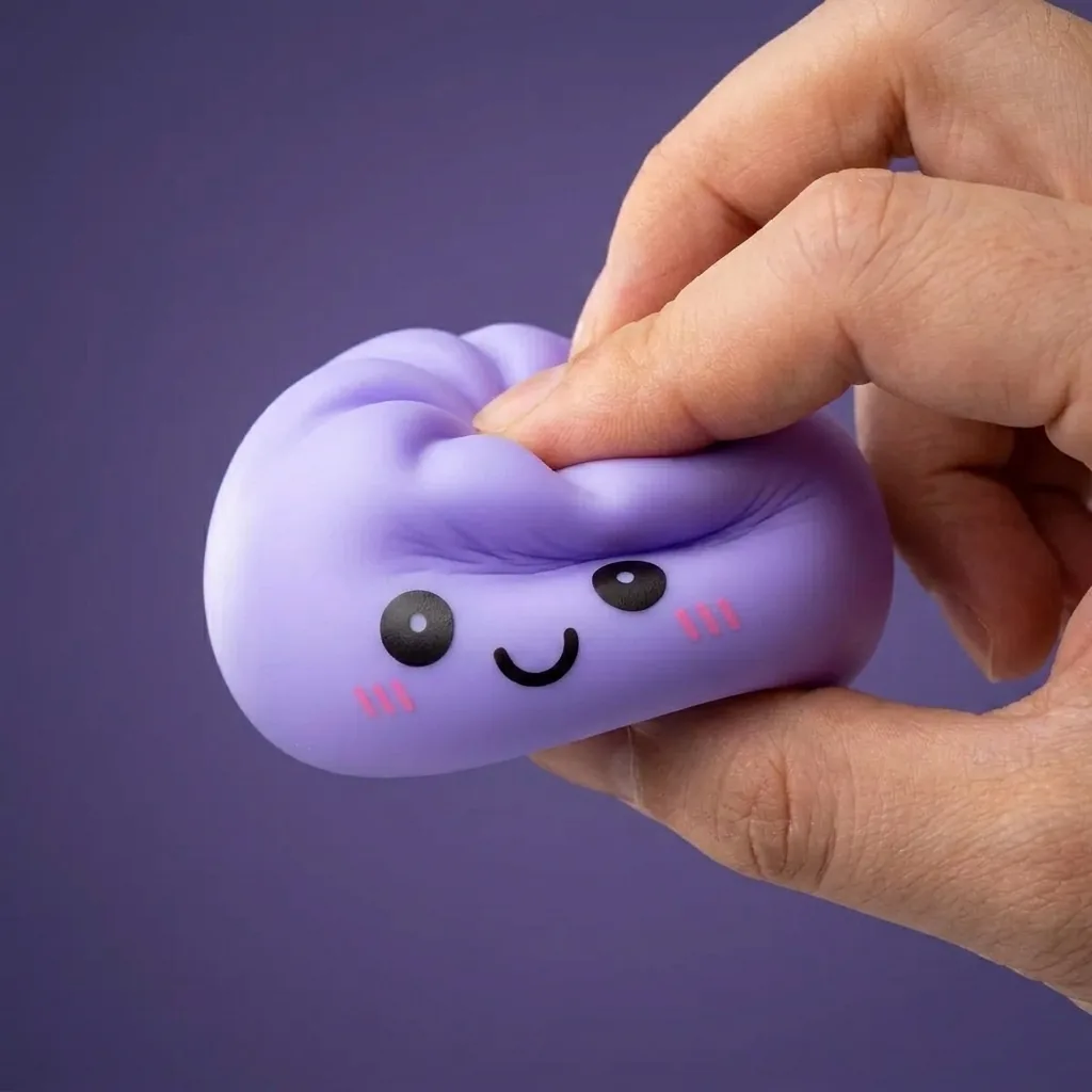 Dumpling Squishy Nattlampa Lila mitt i klämmet