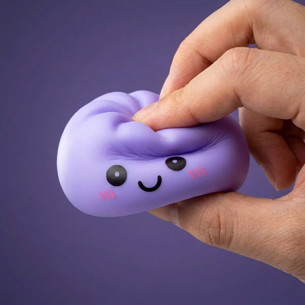Dumpling Squishy Nattlampa Lila — i klämmet, mjukt slow-rise-skum