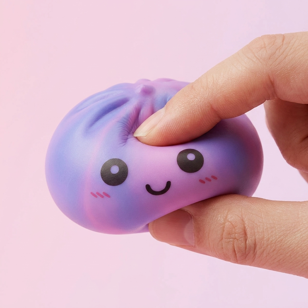 Tie-Dye Dumpling Squishy Violet — i klämmet, mjukt slow-rise-skum