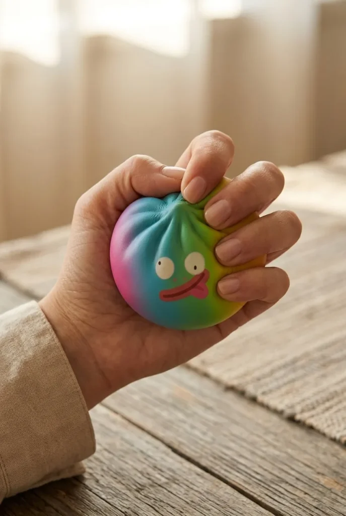 Rainbow Mystery Dumplings Squishy Regnbågsupplaga mitt i klämmet