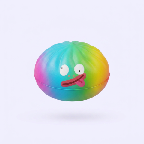 Rainbow Mystery Dumplings Squishy Regnbågsupplaga — i klämmet, mjukt slow-rise-skum
