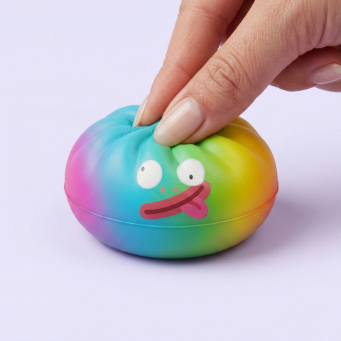Rainbow Mystery Dumplings Squishy Regnbågsupplaga — i klämmet, mjukt slow-rise-skum