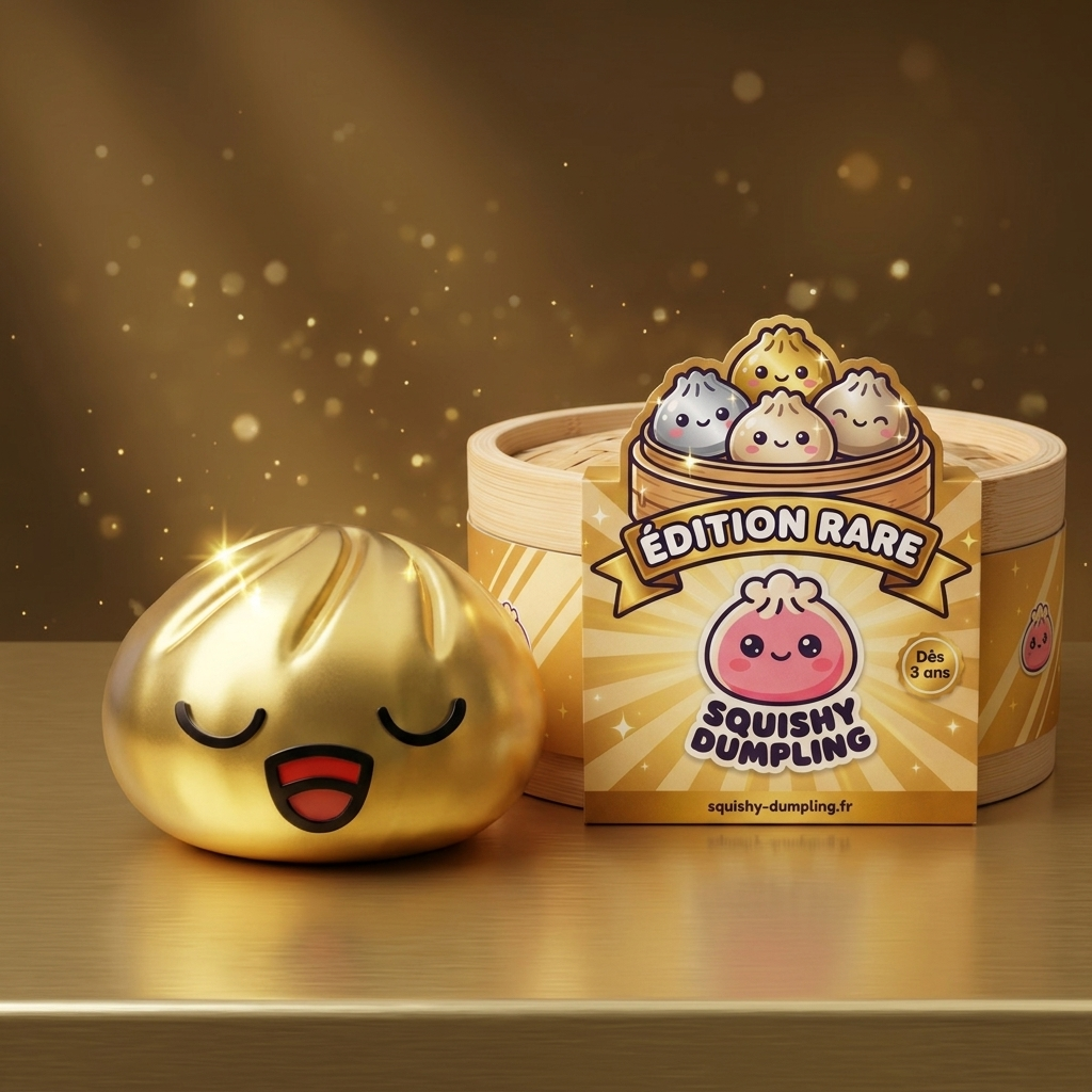 Rare Dumpling Squishy Guld Skatt i sin kawaii-miljö