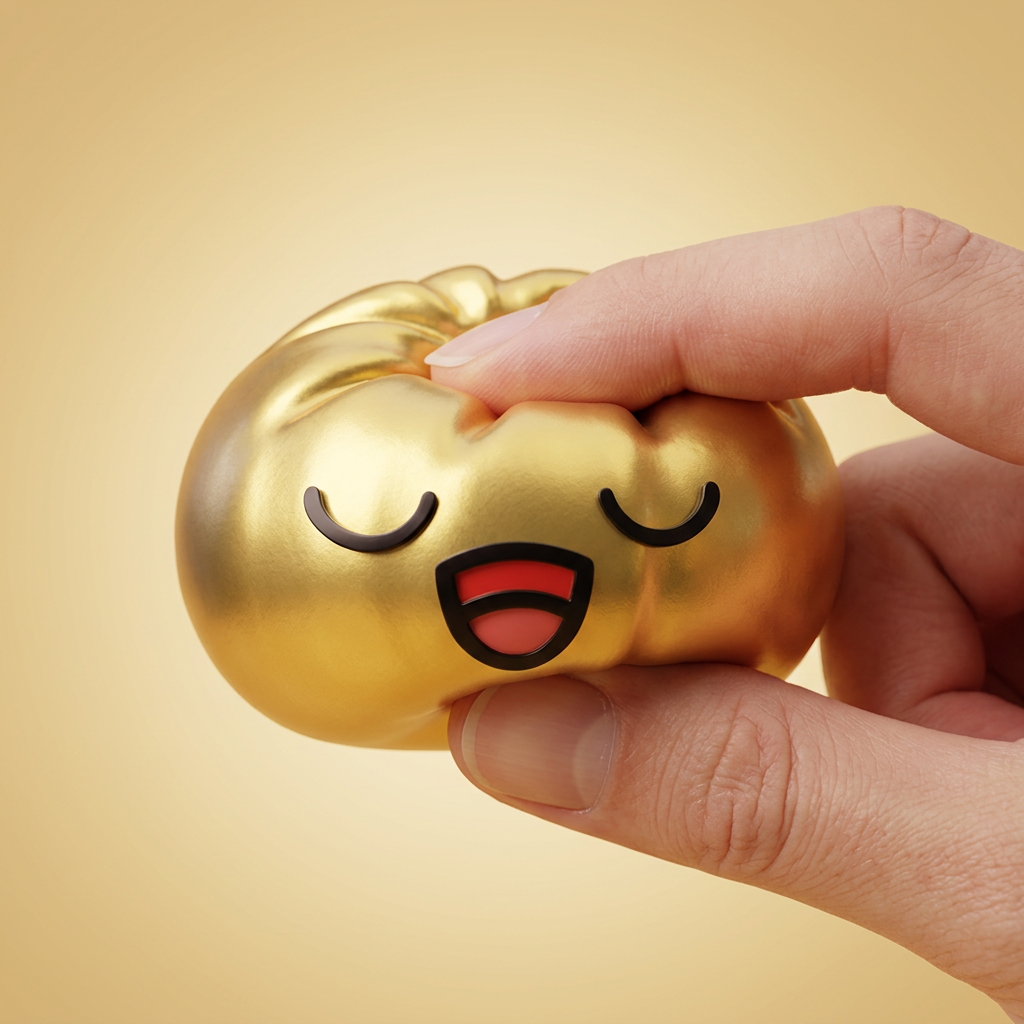 Rare Dumpling Squishy Guld Skatt — slow-rise-effekt, skummet återtar långsamt sin form
