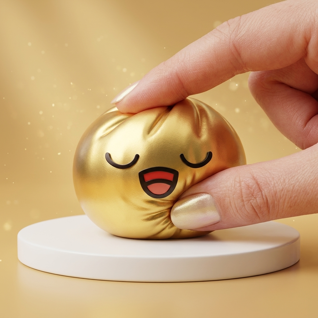 Rare Dumpling Squishy Guld Skatt — i klämmet, mjukt slow-rise-skum