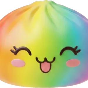 Rare Dumpling Squishy Regnbåge — i klämmet, mjukt slow-rise-skum