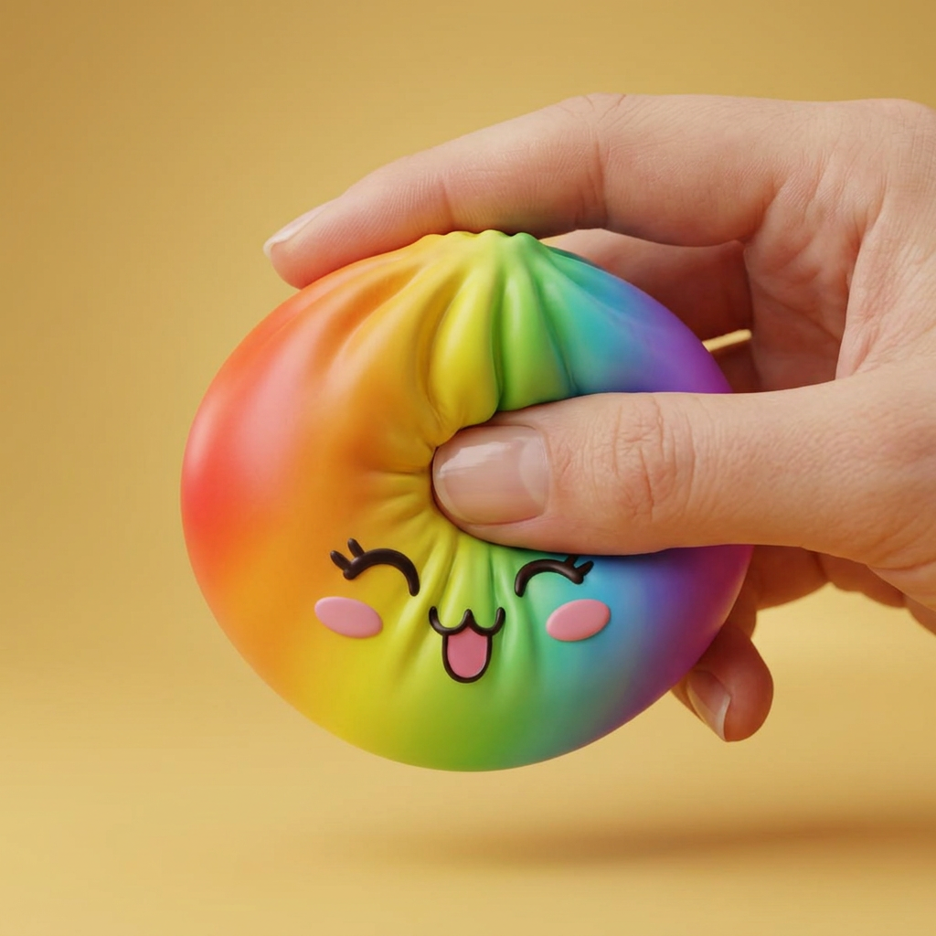Rare Dumpling Squishy Regnbåge — i klämmet, mjukt slow-rise-skum