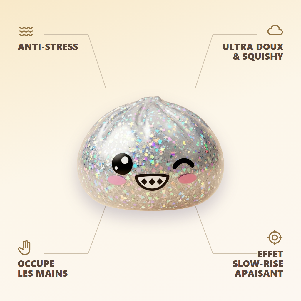 Rare Dumpling Squishy Skimrande Silver — dess fördelar