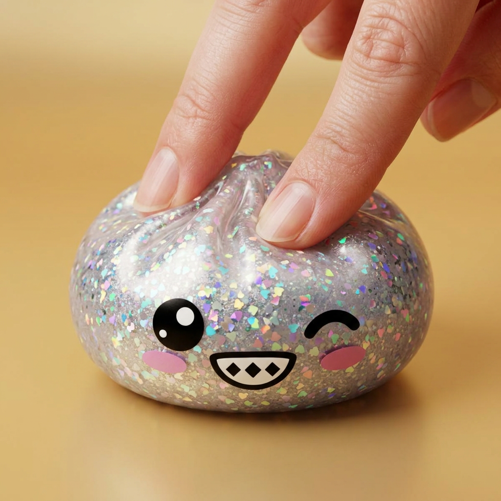 Rare Dumpling Squishy Skimrande Silver — i klämmet, mjukt slow-rise-skum