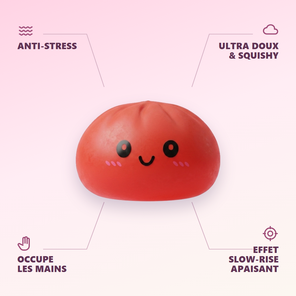 Dumpling Squishy Körsbärsröd — dess fördelar