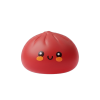 Dumpling Squishy Röd Fluffy — i klämmet, mjukt slow-rise-skum