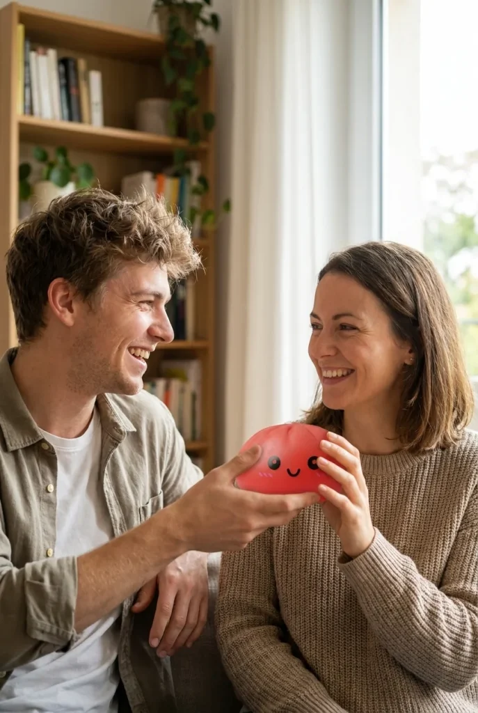 Dumpling Squishy Körsbärsröd som presenttips