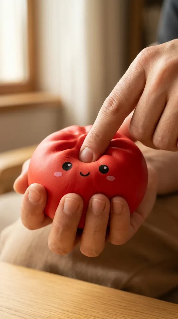 Dumpling Squishy Körsbärsröd mitt i klämmet