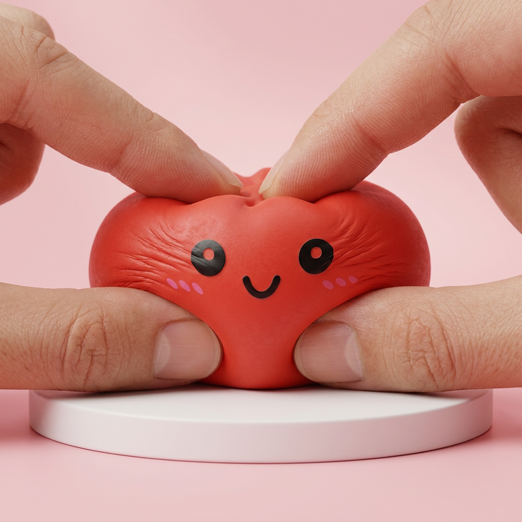 Dumpling Squishy Körsbärsröd — i klämmet, mjukt slow-rise-skum
