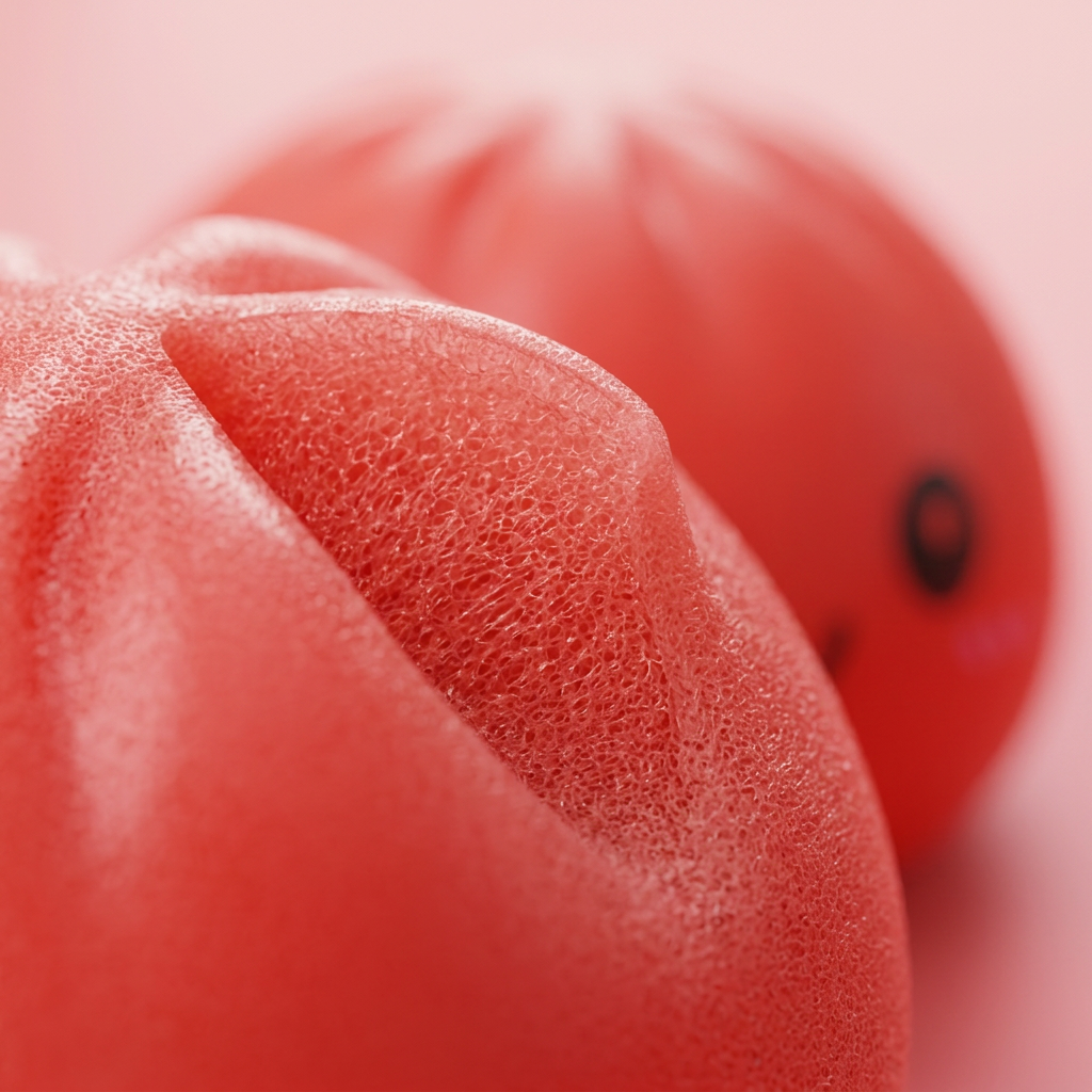 Dumpling Squishy Körsbärsröd — närbild på strukturen