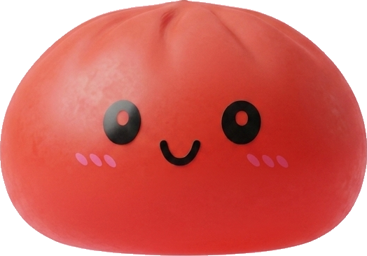 Dumpling Squishy Körsbärsröd — i klämmet, mjukt slow-rise-skum