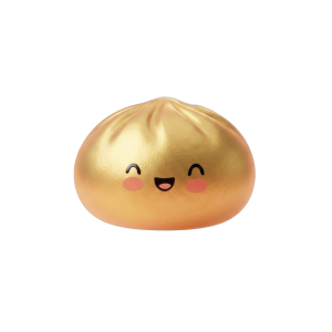 Dumpling Squishy Gold Lucky — i klämmet, mjukt slow-rise-skum