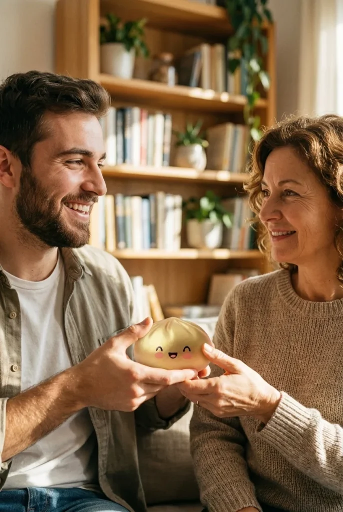 Dumpling Squishy Gold Lucky som presenttips
