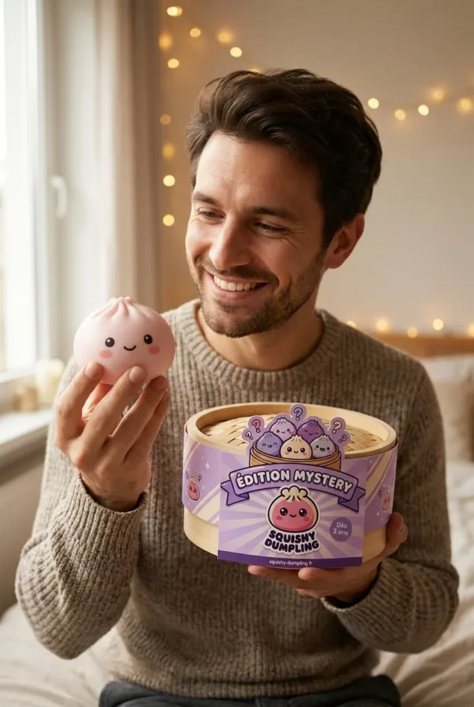 Squishy Bun Mystery Dumpling med Bambusteamer med sin ask