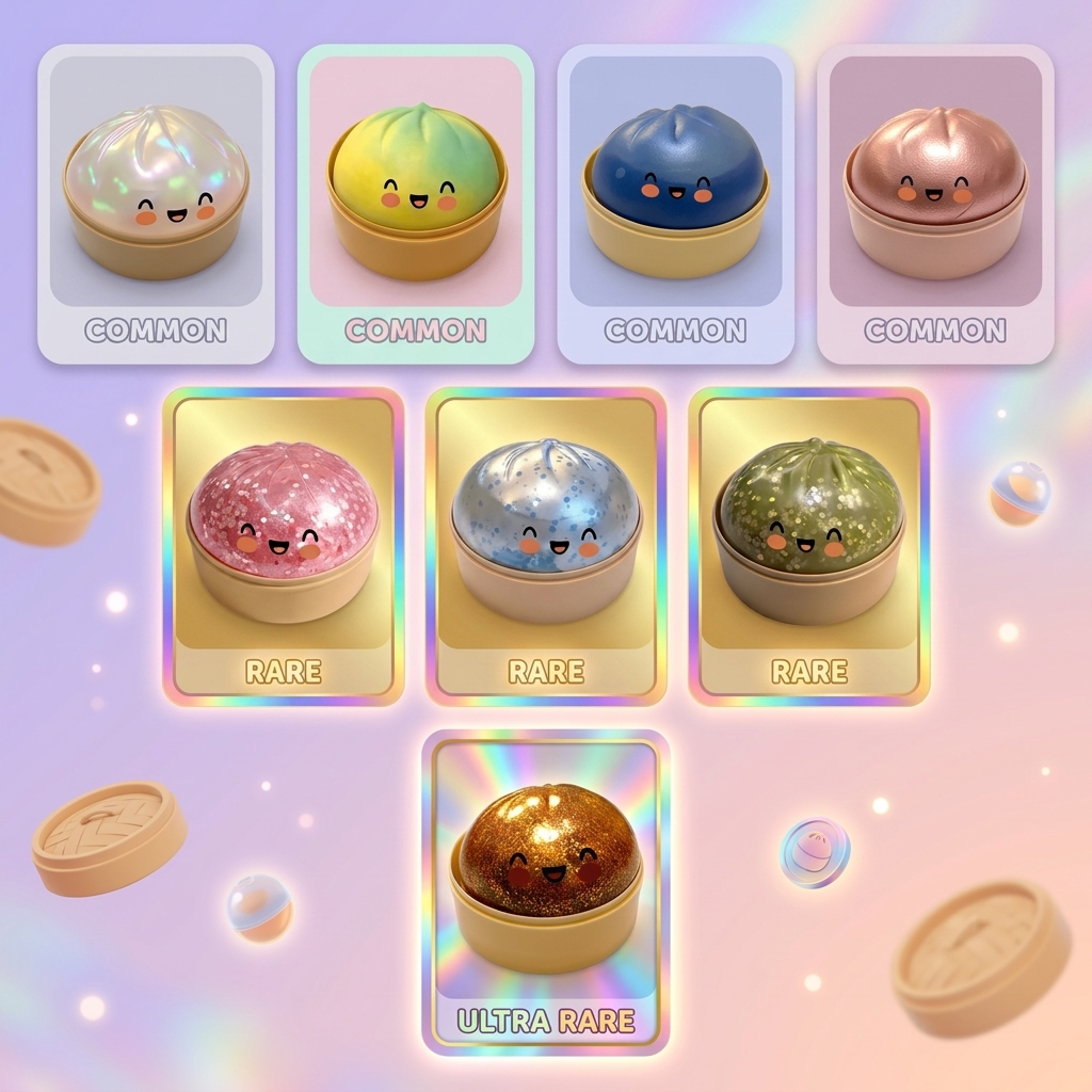 Squishy Bun Mystery Dumpling med Bambusteamer — i klämmet, mjukt slow-rise-skum