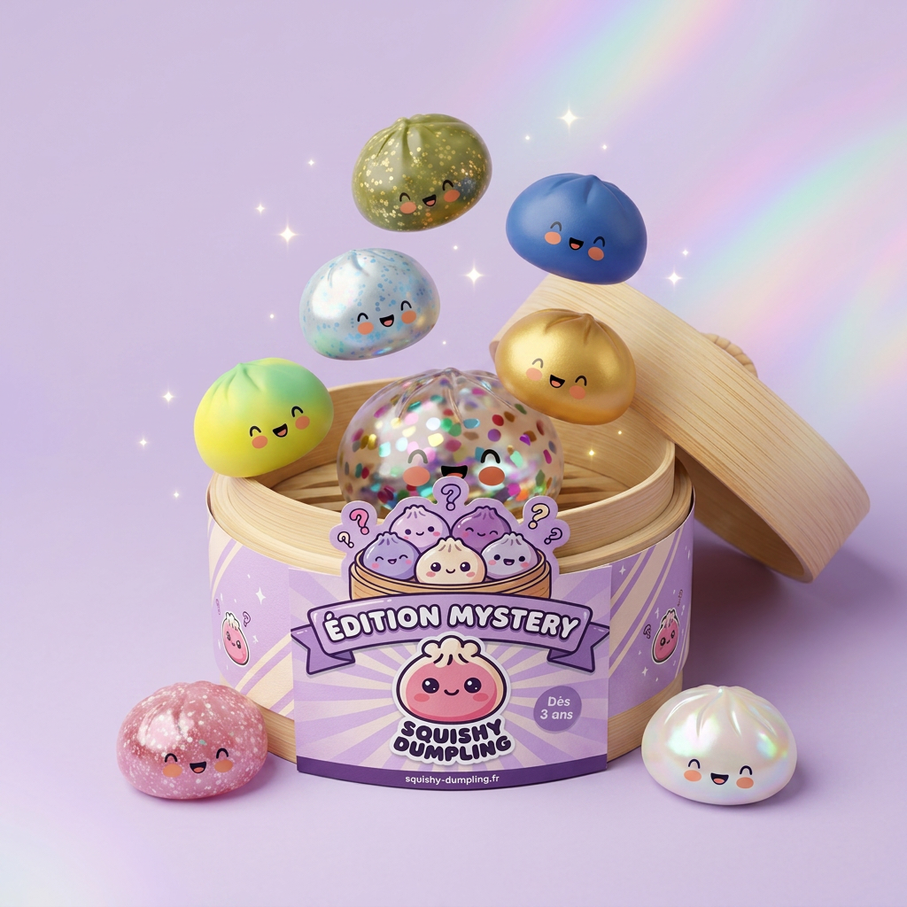 Squishy Bun Mystery Dumpling med Bambusteamer — i klämmet, mjukt slow-rise-skum