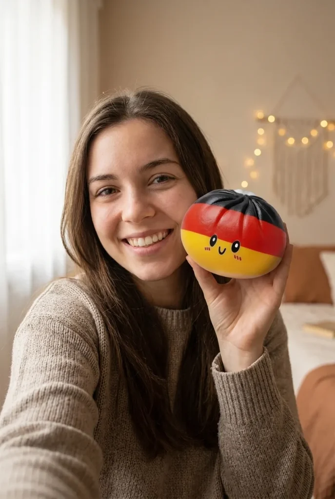 Flag Squishy Toy Dumpling Tyskland i vardagen