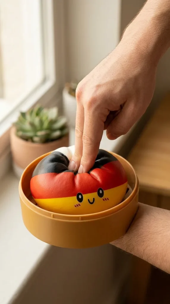 Flag Squishy Toy Dumpling Tyskland mitt i klämmet