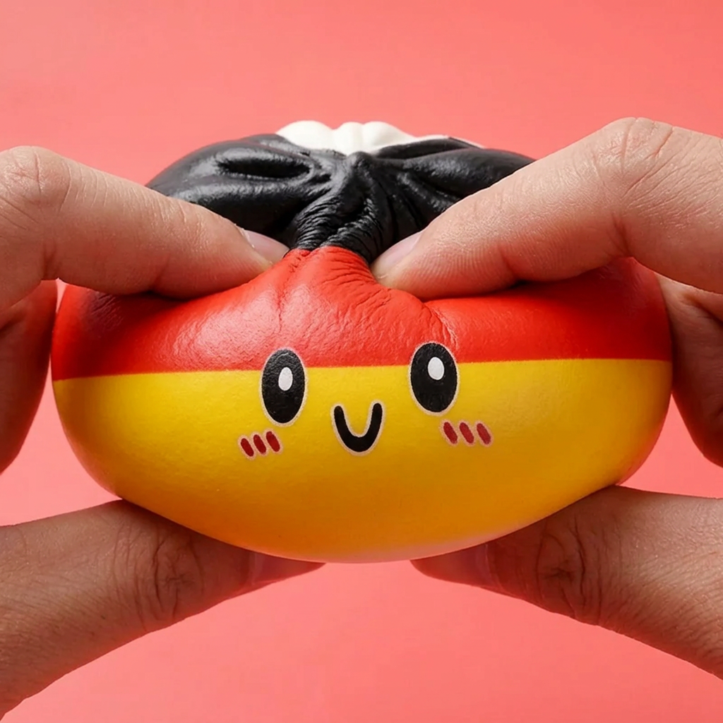 Flag Squishy Toy Dumpling Tyskland — slow-rise-effekt, skummet återtar långsamt sin form