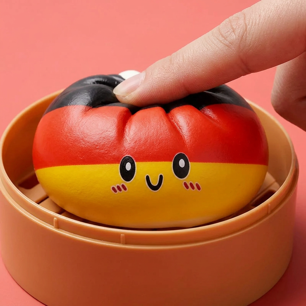 Flag Squishy Toy Dumpling Tyskland — i klämmet, mjukt slow-rise-skum