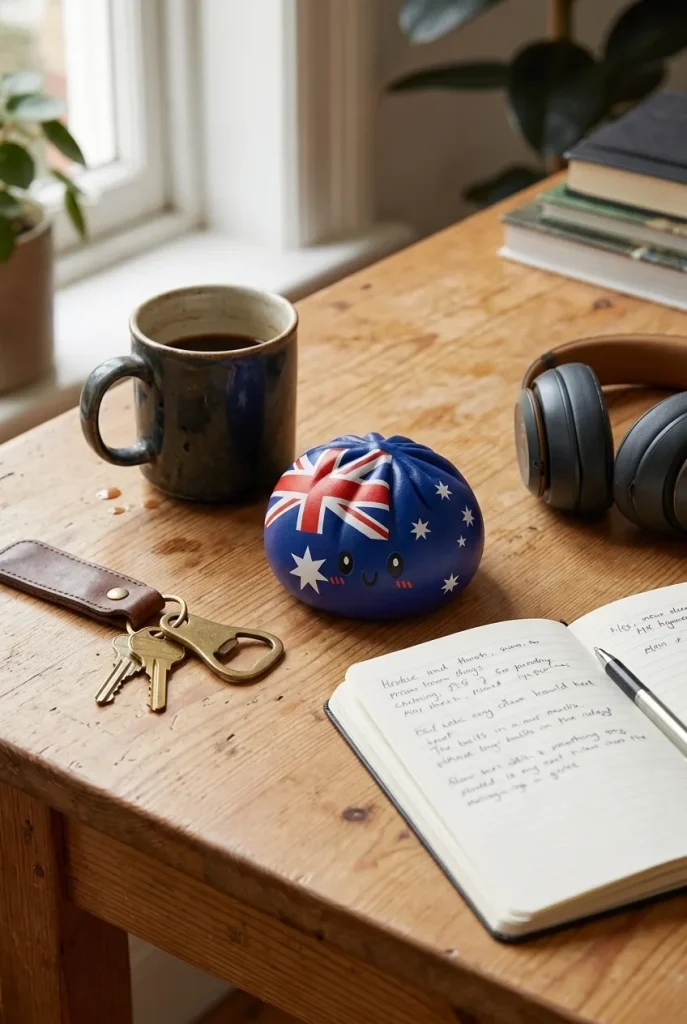 Flag Squishy Dumpling Australien på skrivbordet