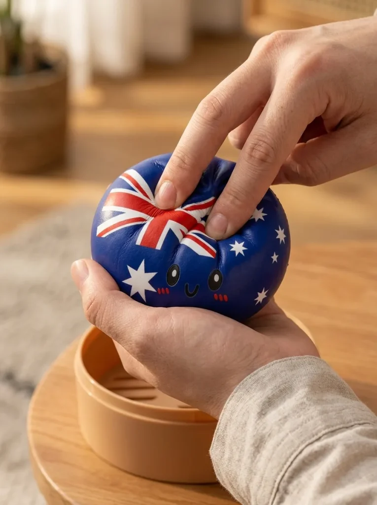 Flag Squishy Dumpling Australien mitt i klämmet